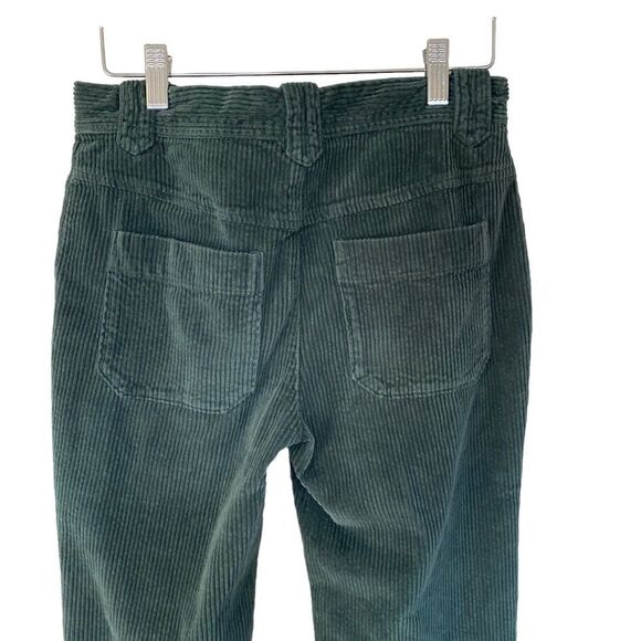 Free people green corduroy pants flare pockets size 0 - Picture 5 of 10